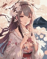 Malowanie po numerach - Kwiaty Sakura 40x50cm - Ideyka