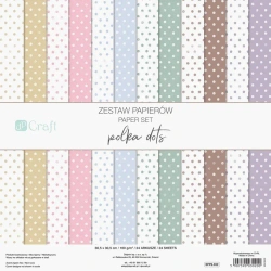 Zestaw papierów 30,5x30,5 polka dots 24 kartki - Dalprint dpCraft