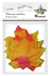 Liście klonu materiałowe 80x75mm czerw-żółte 10szt - Titanum
