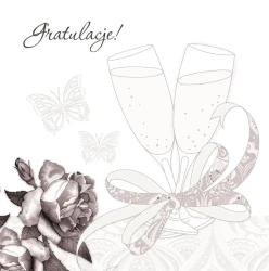 Karnet Swarovski kwadrat CL0106 Ślub kieliszki - Clear Creations