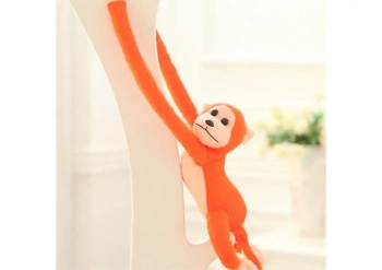 Maskotka małpka z dźwiękiem pomarańczowa 80cm - Leantoys