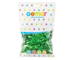 Balony metaliczne zielone 25cm 100szt. - Godan