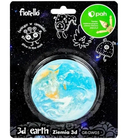 Naklejka fluorescencyjna 3D Ziemia 8,5cm - Fiorello