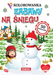 Zabawy na śniegu. Kolorowanka z naklejkami - Katarzyna Ratajszczak