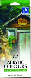 Farby akrylowe w tubie 12 kolorów 12ml - Titanum