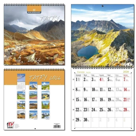 Kalendarz 2026 30x60 13 planszowy Tatry - EV-Corp