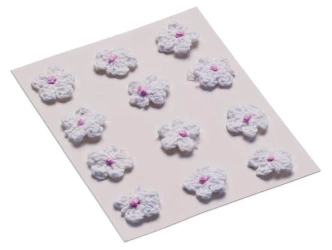 Kwiatki dekoracyjne 18mm białe 12szt - Brewis