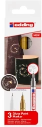 Marker olejowy błyszczący metaliczny 0,8mm 3szt - Edding