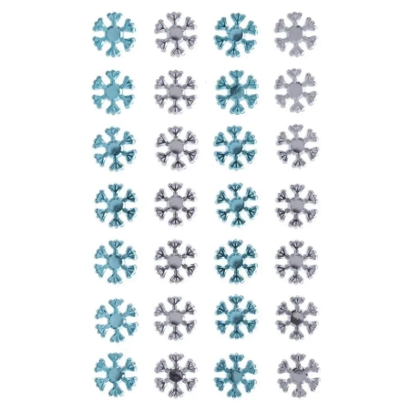 Kryształki samoprzylepne błękitne i srebrne 28szt - Dalprint dpCraft