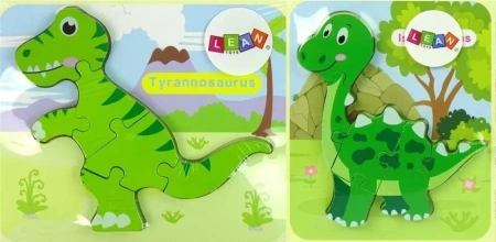Drewniane Puzzle Tyranosaurus MIX - Leantoys