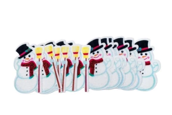 Naklejki z filcu bałwany 12szt - Brewis