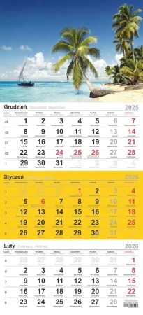 Kalendarz 2026 trójdzielny Plaża - praca zbiorowa