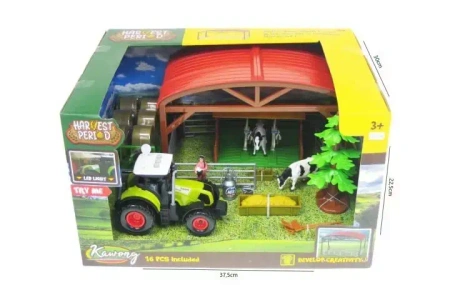 Zestaw farma. Traktor + akcesoria - 16-części