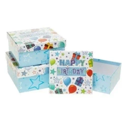 Pudełko prezentowe 3szt urodziny ROZETTE