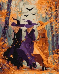 Malowanie po numerach - Trzy wedźmy w lesie 40x50 - Ideyka