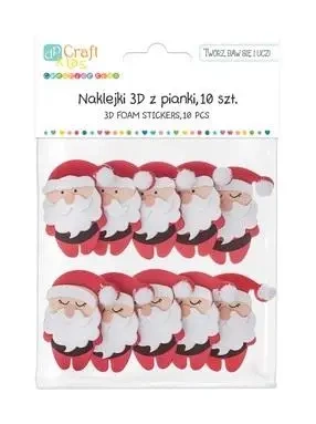 Naklejki 3D z piankami mikołaje 10szt - Dalprint