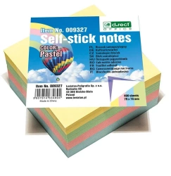 Bloczek samoprzylepny 76x76mm pastel D.RECT