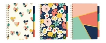 Project Book Floral Love B5/100K linia mix (3szt) - PUKKA