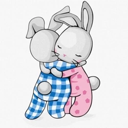 Malowanie po numerach - Uściski Kids 25x25cm - Ideyka