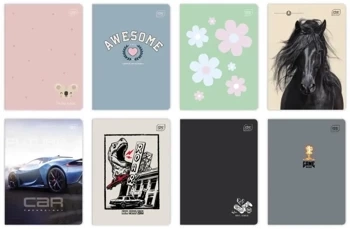 Zeszyt A5/32K kolorowa trzylinia UV mix (10szt) - INTERDRUK