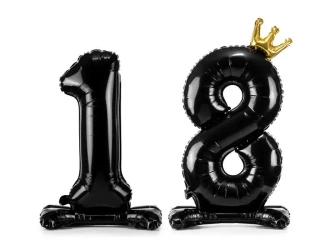 Stojący balon foliowy 18 84cm czarny - PartyDeco