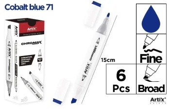 Marker Chromax z 2 końcówk. cobalt blue 71 (6szt) - Artix