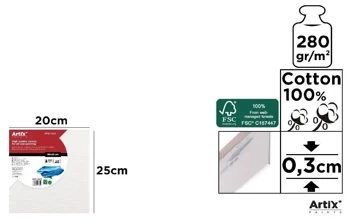 Tablica malarska 20x25x0,3cm 280G/m2 - Artix