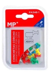 Pinezki tablicowe kolorowe 11mmx40szt - MP Main Paper