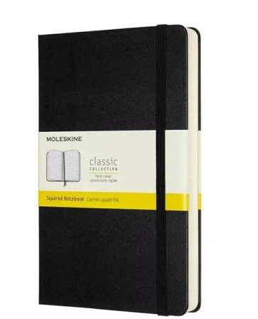Notes Classic 13x21 tw. kratka czarny MOLESKINE