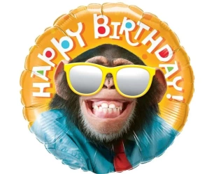 Balon foliowy Smiling chimp Happy Birthday 46cm - Anagram
