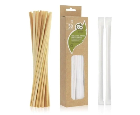 Słomki z pszenicy w papierku 5x200mm 50szt - Godan