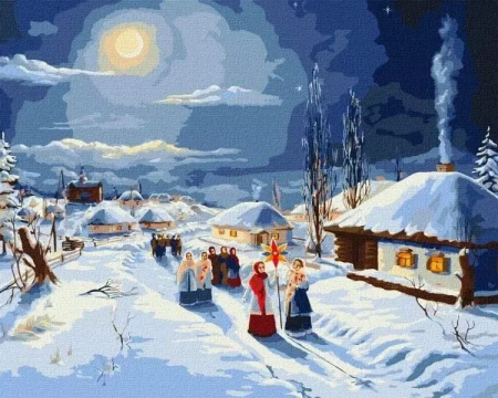 Malowanie po numerach - Kolędy świąteczne40x50cm - Ideyka