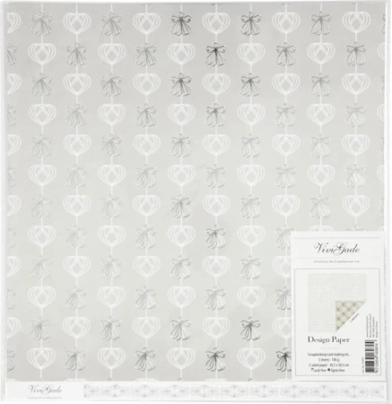Papier ozdobny Silver angels 30,5x30,5cm 180g 3 arkusze edycja limitowana - Happy Color