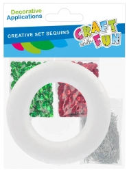 Cekiny Metaliczne Guziki Czerwone/zielone Zestaw Ring Craft with Fun 567258