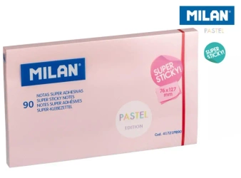 Karteczki samoprzylepne różowe Milan super sticky pastel 127 x 76, 90 sztuk