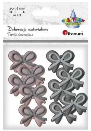 Ozdoba materiałowa kokardki 35x27mm mix 10szt - Titanum