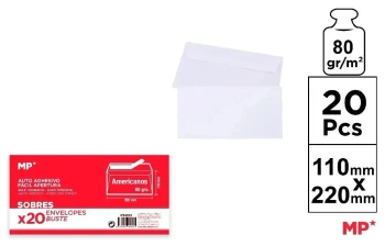 Koperta biała 220x110mm 20szt - MP Main Paper