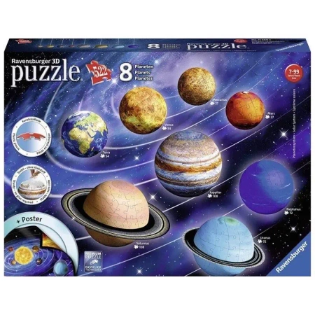 Puzzle 3D Układ Planet 522 elementy - Ravensburger