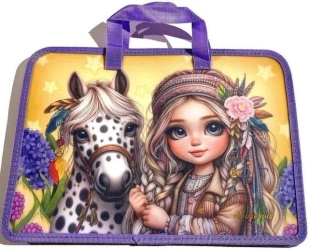 Teczka-torba A4+ zapinana na zamek z rączką Koń - Fresh