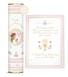 Tuba Pamiątka Komunijna różowa - Henry