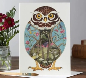 Karnet A015 B6 + koperta Mała sowa - DM Collection