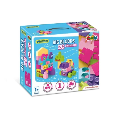Big Blocks Pink klocki 26el - WADER