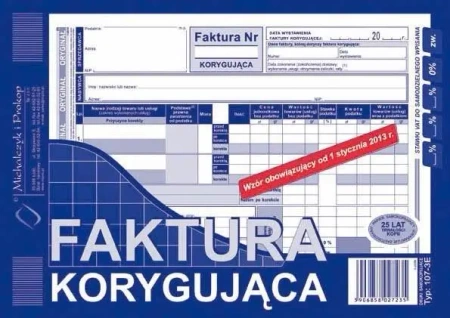 Faktura korygująca 107-3E - Michalczyk i Prokop