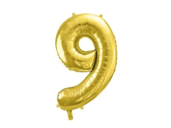 Balon foliowy 9 jasny złoty 72cm - PartyDeco