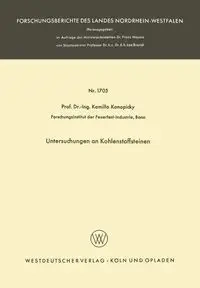 Untersuchungen an Kohlenstoffsteinen - Konopicky Kamillo