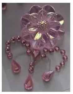 Kryształki samoprzylepne kwiaty 35x50mm róż 8szt - Titanum