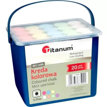 Kreda chodnikowa 5 kolorów 20 sztuk - Titanum