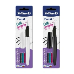 Pióro wieczne Twist do kaligrafii + 3 naboje mix - PELIKAN