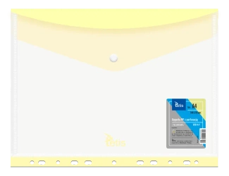 Koperta PP na zatrzask z performacją. A4 żółta - Tetis