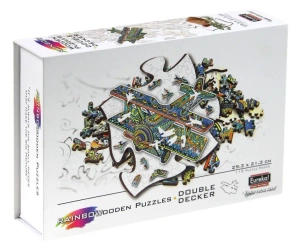 Puzzle 112 drewniane kolorowe Dwupłatowiec - EUREKA 3D